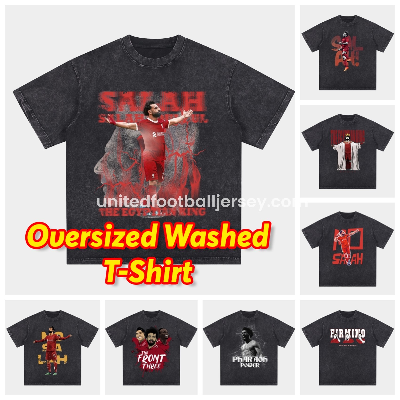 Salah Liverpool Klopp Arnold Oversized Washed T-Shirt