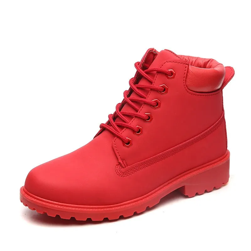 autumn boots woman Martin boots women's boots large size short boots big toe shoes rhubarb boots women's shoes  patent leather