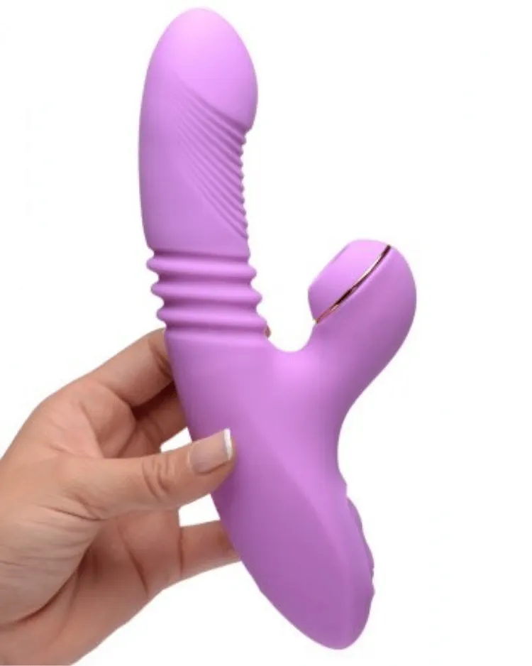 pornhint Pornhint Shegasm Thrusting & Clitoral Air Pulsation Rabbit Vibrator - Purple
