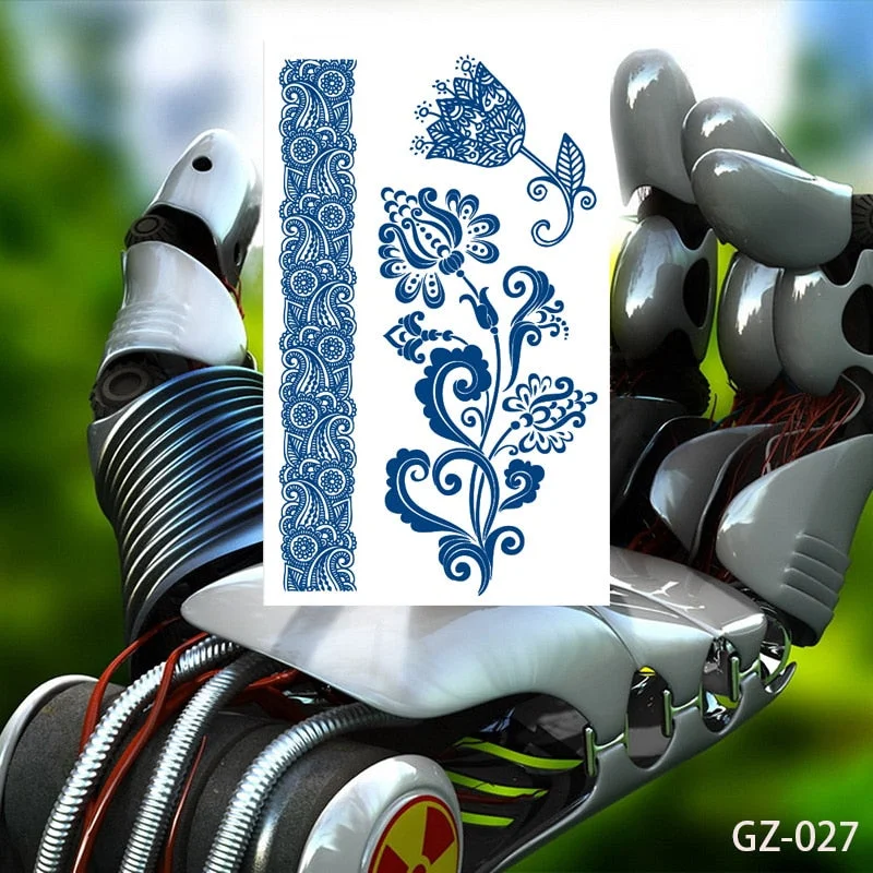 Temporary Waterproof Tattoos Stickers Creative Necklace Flowers Juice Ink Lasting Sexy Girls Arm Neck Waist Buttocks Fake Tatoo