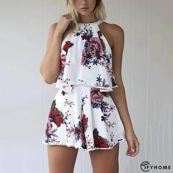 Sexy Women's Vest Sleeveless Print Two-piece Shorts | IFYHOME