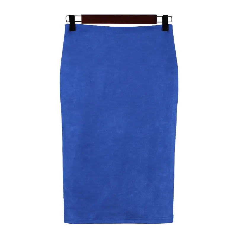 Churchf Churchf Skirt Solid Color Split Deer Skin Velvet Skirt High Purse Hip Thin Versatile Skirt