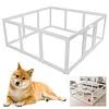 [US Local Warehouse] 12-Panel Clear Acrylic Indoor Dog Playpen 23.6 Inch-H Whelping Crate Kennel Cage Enclosure with Door Easy Assemble Pet Fence Transparent Pet Pen for Small Animals Bunny Rabbit Ferret