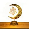 Muslim Crescent Moon Lamp Ramadan Gifts Islamic Table Decor Night Lamp Eid Mubarak Ramadan Lights for Home Bedroom Dining Holiday Festival Decor