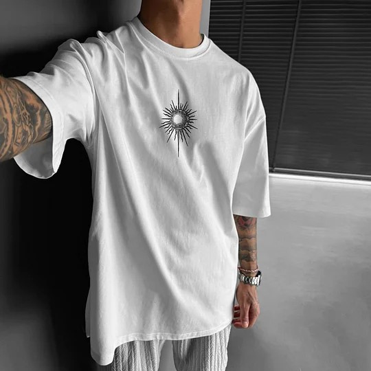 Men's Casual Angel Printed Loose T-shirt Lixishop 