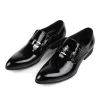 Men's Black Evening Patent Leather Dress Shoes with Tuxedo
