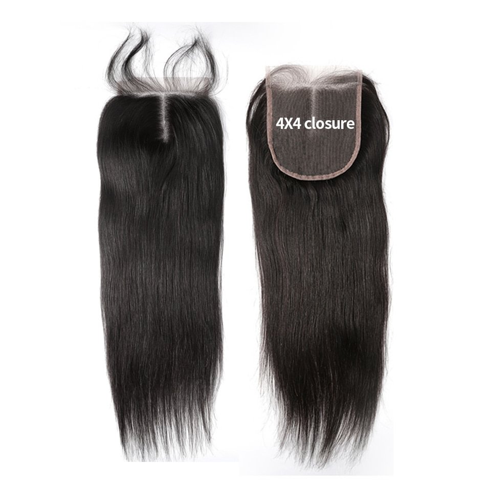 Straight Lace Closure With Baby Hair HD Transparen 4x4  Closure Hairline Bleached Knots Hair For Black Women US Mall Lifes