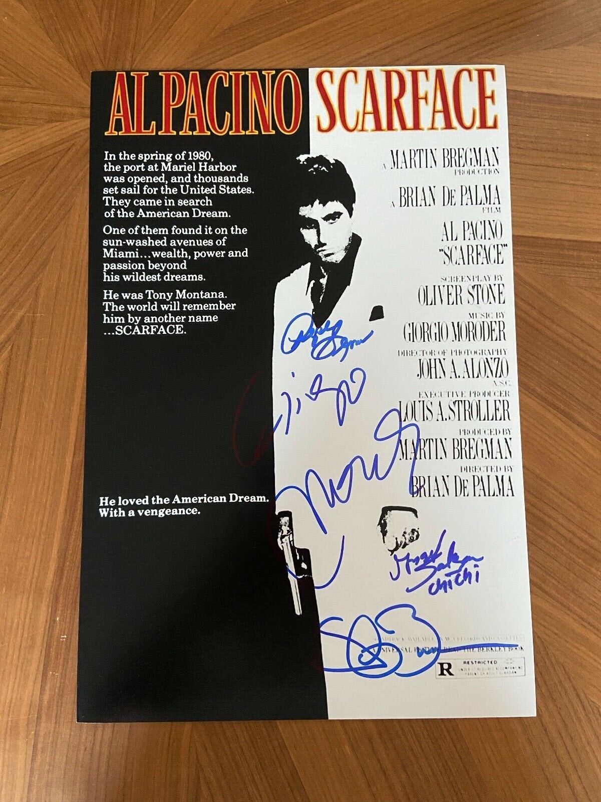 *SCARFACE* signed 12x18 poster * BAUER, SALAZAR, SERNA & MORODER * COA PROOF * 3