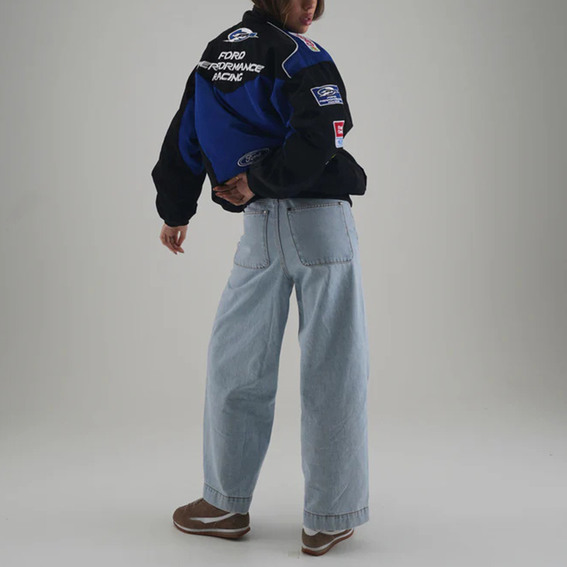 Unisex Racing Style Street Fashion Loose Racing Casual Print Jacket