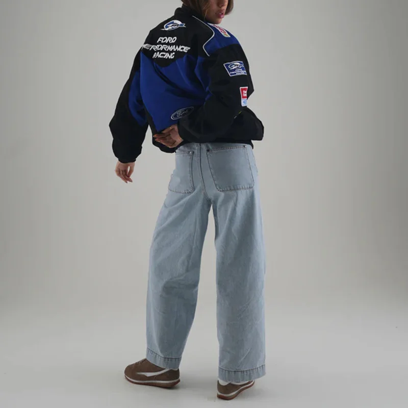 Unisex Racing Style Street Fashion Loose Racing Casual Print Jacket