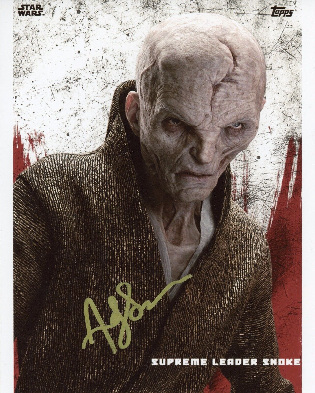 ~ANDY SERKIS Authentic Hand-Signed Star Wars Supreme Leader Snoke