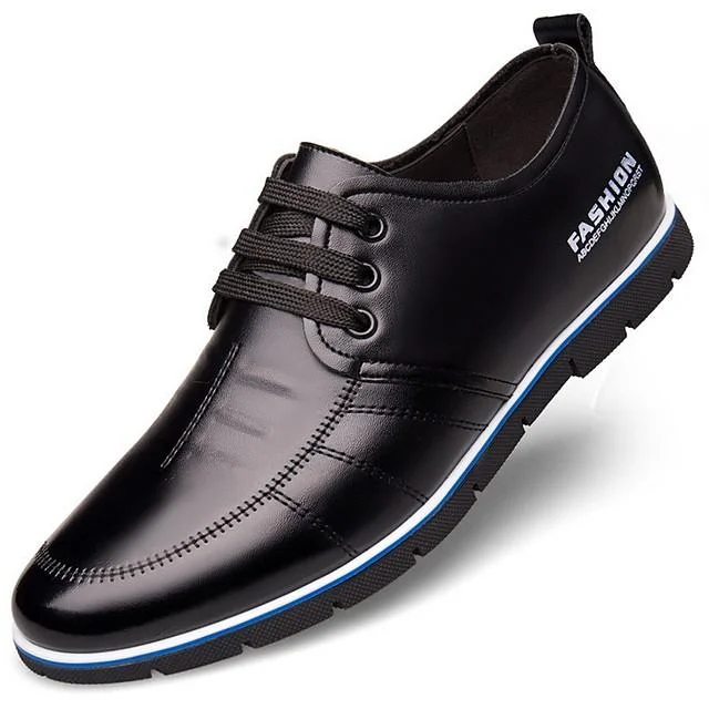 Men's Derby Shoes Fall / Winter Casual Daily Oxfords Microfiber Non-Slipping Wear Proof Blue / Brown / Black Slogan