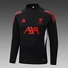 2025/2026 Liverpool Half-Pull Training Suit Black Jersey 1:1 Thai Quality Set