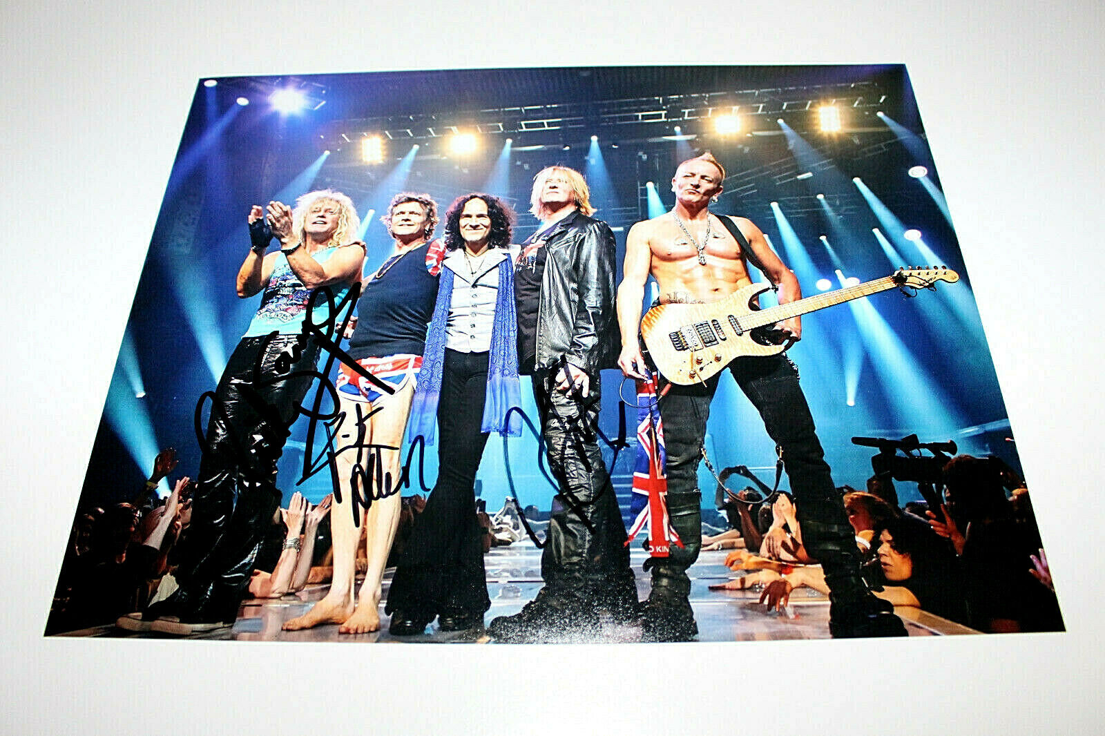 DEF LEPPARD BAND SIGNED 11x14 Photo Poster painting x3 w/COA PROOF JOE ELLIOTT RICK ALLEN SAVAGE