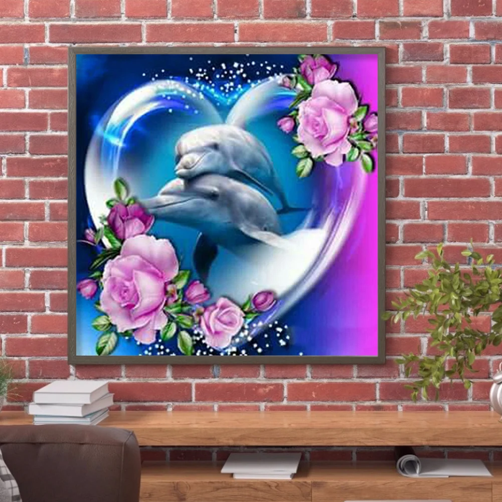 Diamond Painting - Full Round Drill - Dolphins(30*30cm)