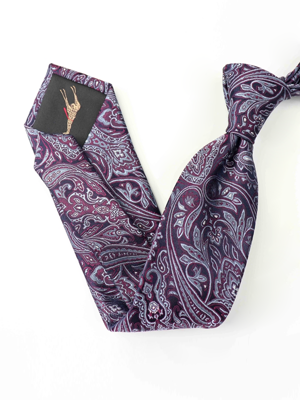 Cravate classique en soie à motif cachemire-Soie Plus