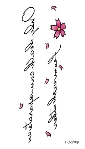 Latest Unique Chinese Words Letter Designs Black Temporary Tattoo Sticker Waterproof Fake Body Tattoo Sticker For Men Women