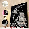 DIY Pearl Painting Sailboat for Home Wall Decor with Frame(40x30cm)