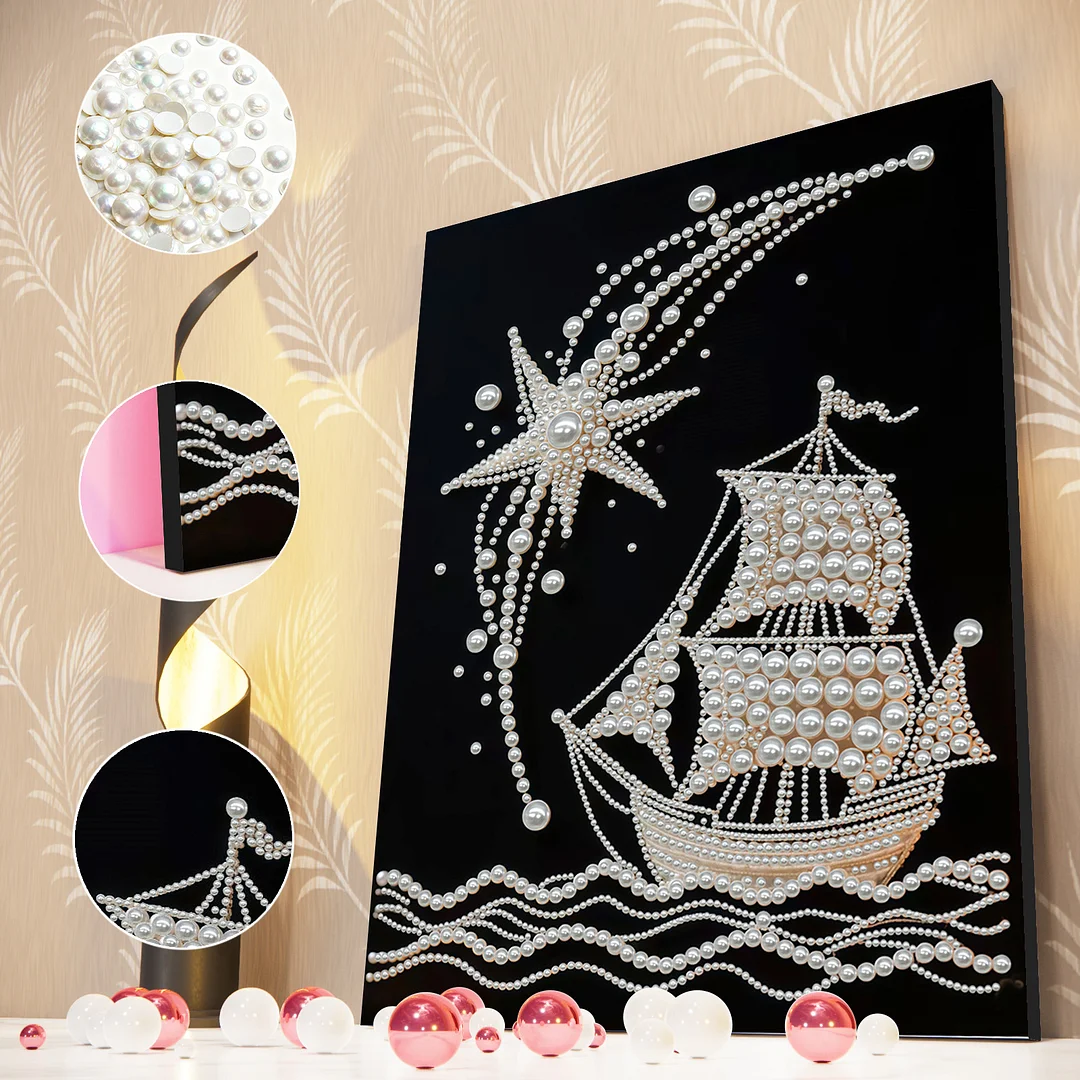 Sailboat - DIY Pearl Diamond Art Kit With Frame 30*40cm