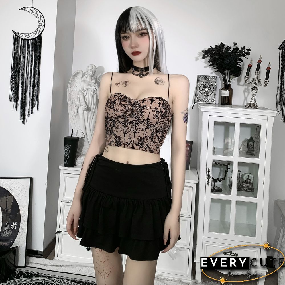 Gothic Aesthetic Bodycon Corset Tops Women Elegant Bra Build Basic Sexy Camisole