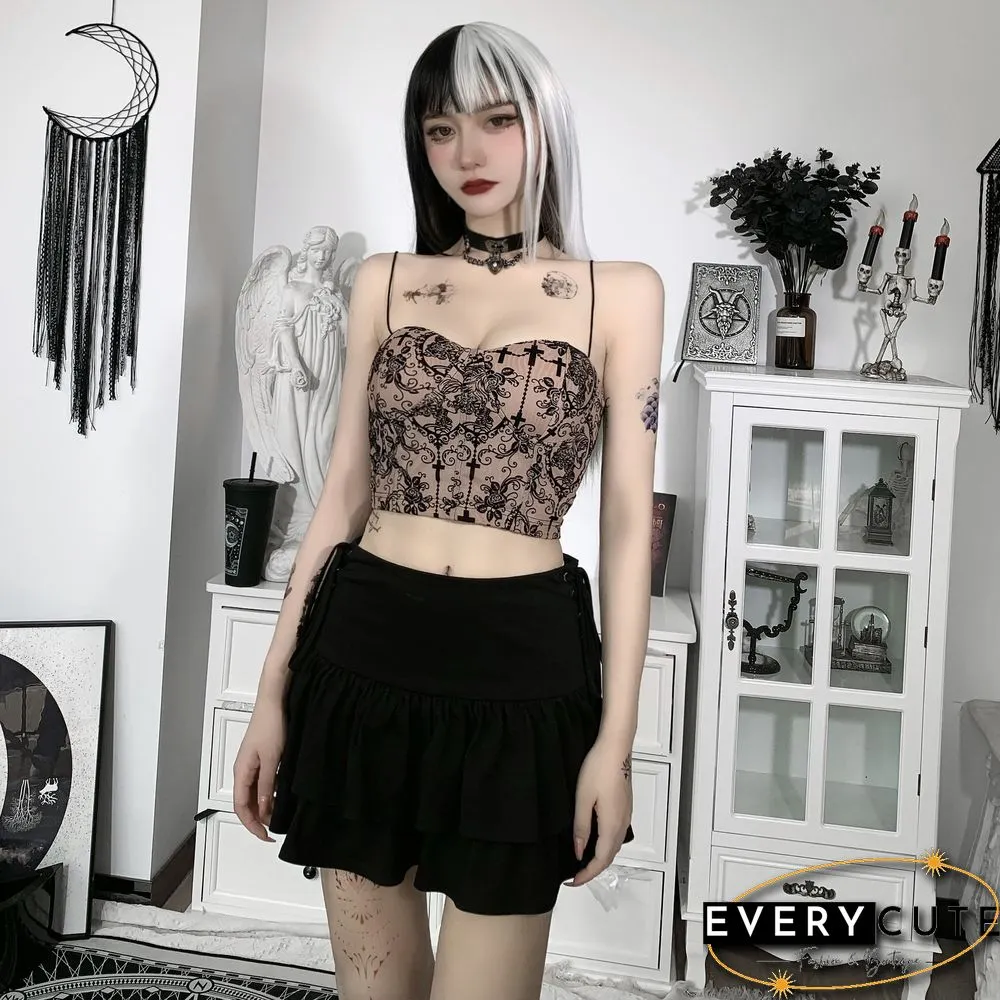 Gothic Aesthetic Bodycon Corset Tops Women Elegant Bra Build Basic Sexy Camisole