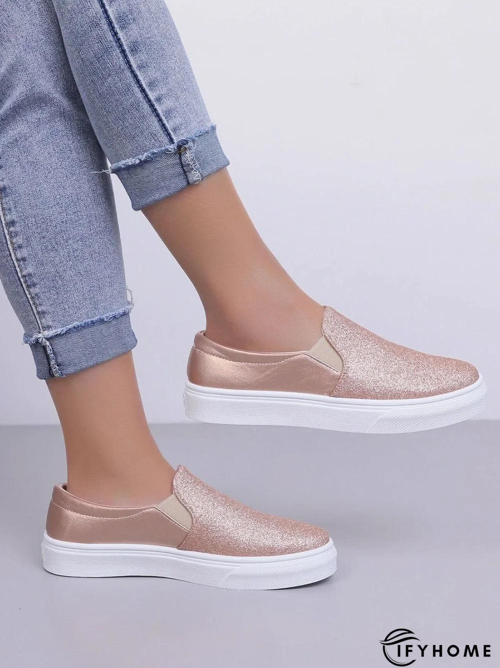Glitter Split Joint Slip On Casual Shoes | IFYHOME