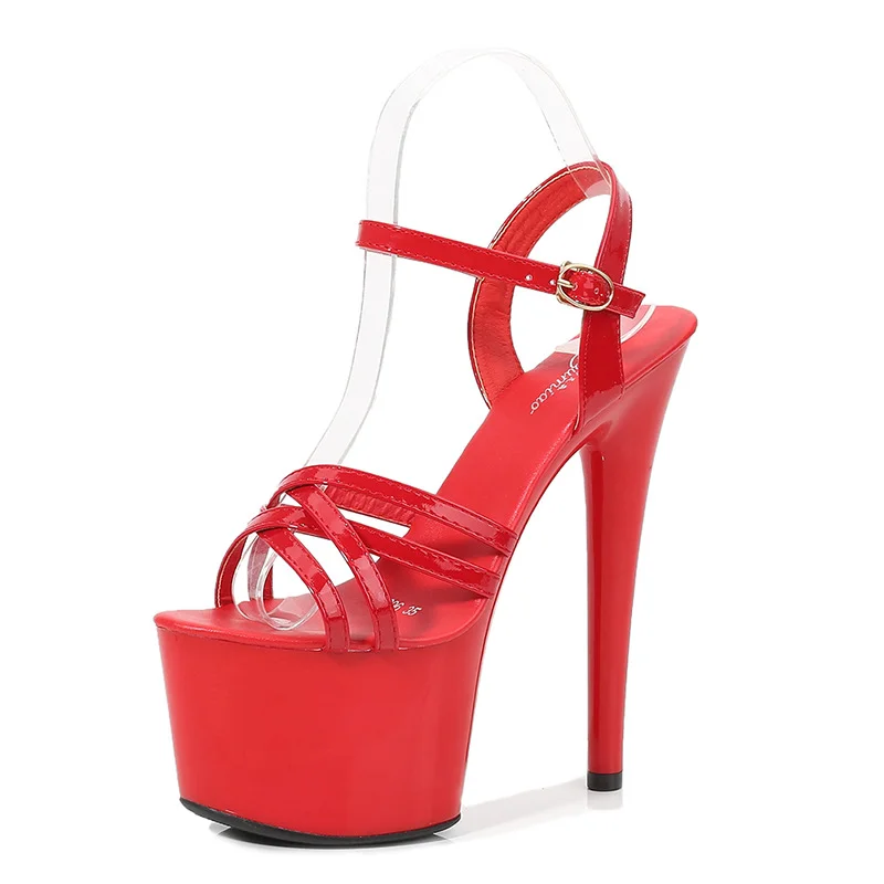 Tanguoant Tanguoant Leather Sandals Special High Heels Fine Heel Sexy Black Waterproof Table Hate Day Superb High Sandals Female Summer