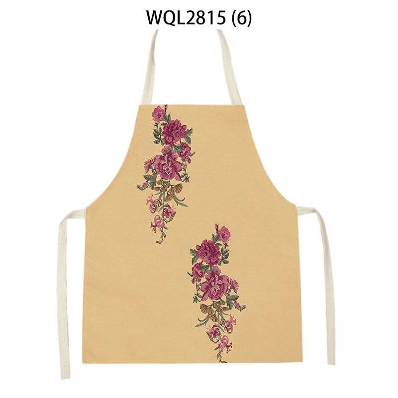 Linen Kitchen Apron - Simple Flowers letclo 