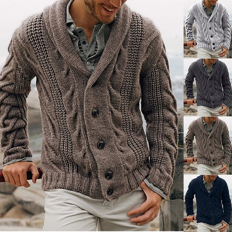New Men's Autumn And Winter Cardigan Sweater Large Size Sweater