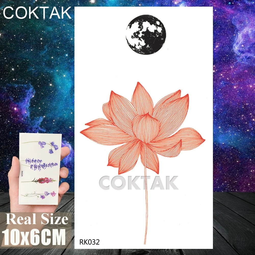 Sexy Red Lips Tooth Tongue Temporary Tattoos Sticker For Adult Body Art Painting Chest Tatoos Fake Waterproof Tattoo Paper