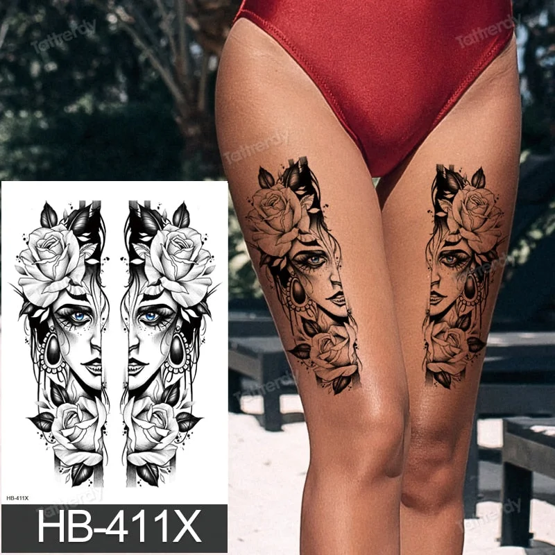 Waterproof Temporary Tattoo Sticker Butterfly Flower Wing Fake Tatto Big Tatoo Tatouage Temporaire Back Chest For Women Girl