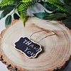 10 Pack | 2"x3" Mini Wooden Hanging Chalkboard Signs With Twine String and Chalk