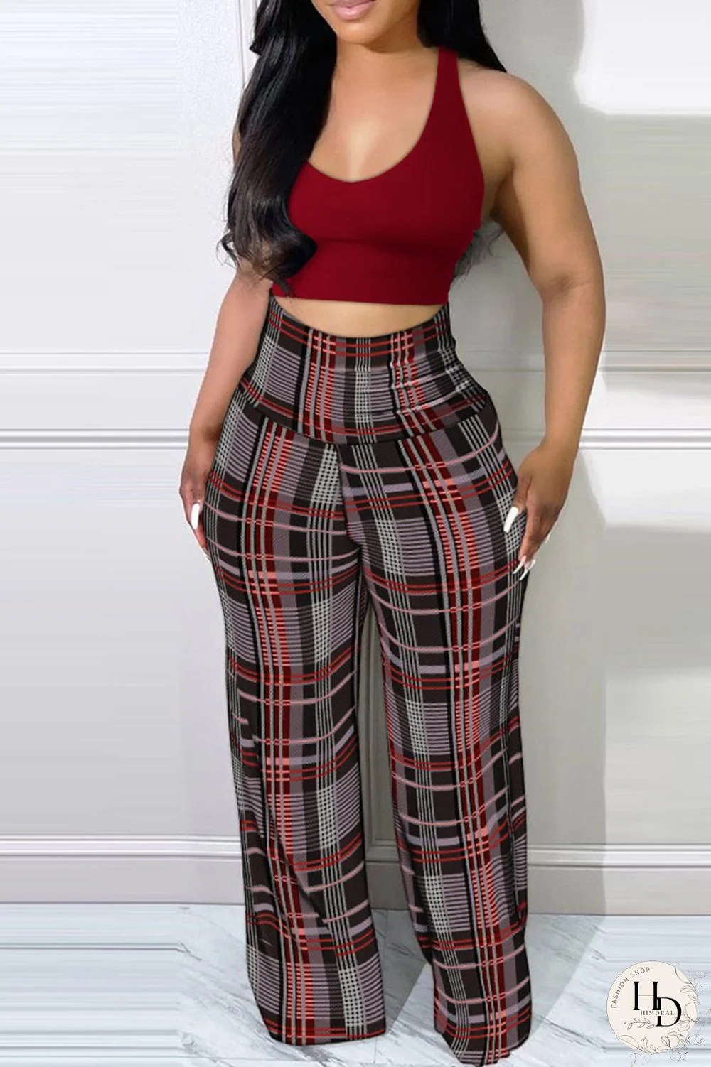 Black Sexy Casual Print Patchwork U Neck Sleeveless Two Pieces