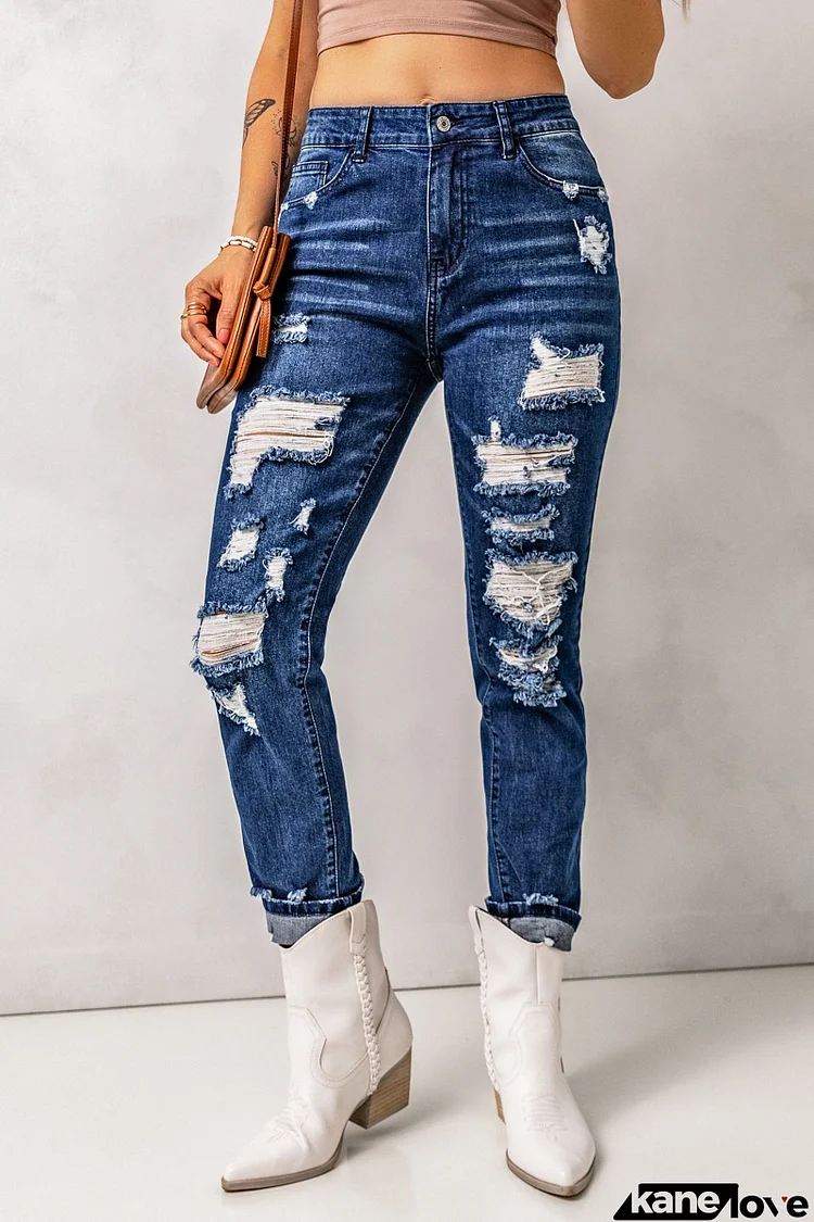 Distressed High Waist Skinny Jeans