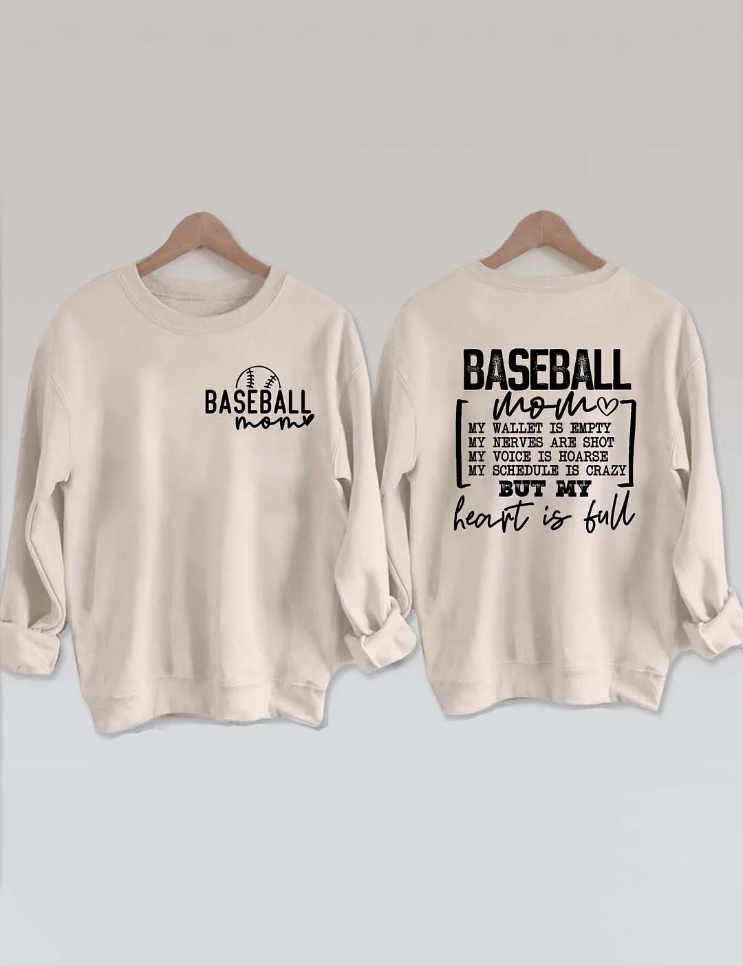 Baseball Mom Heart Is Full Sweatshirt