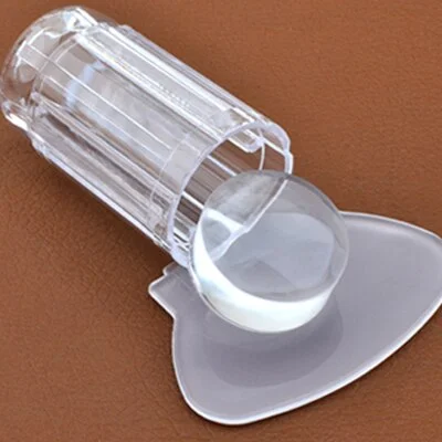 New Design Pure Clear Jelly Silicone Nail Art Stamper Scraper Transparent Nail Stamp Stamping Tools