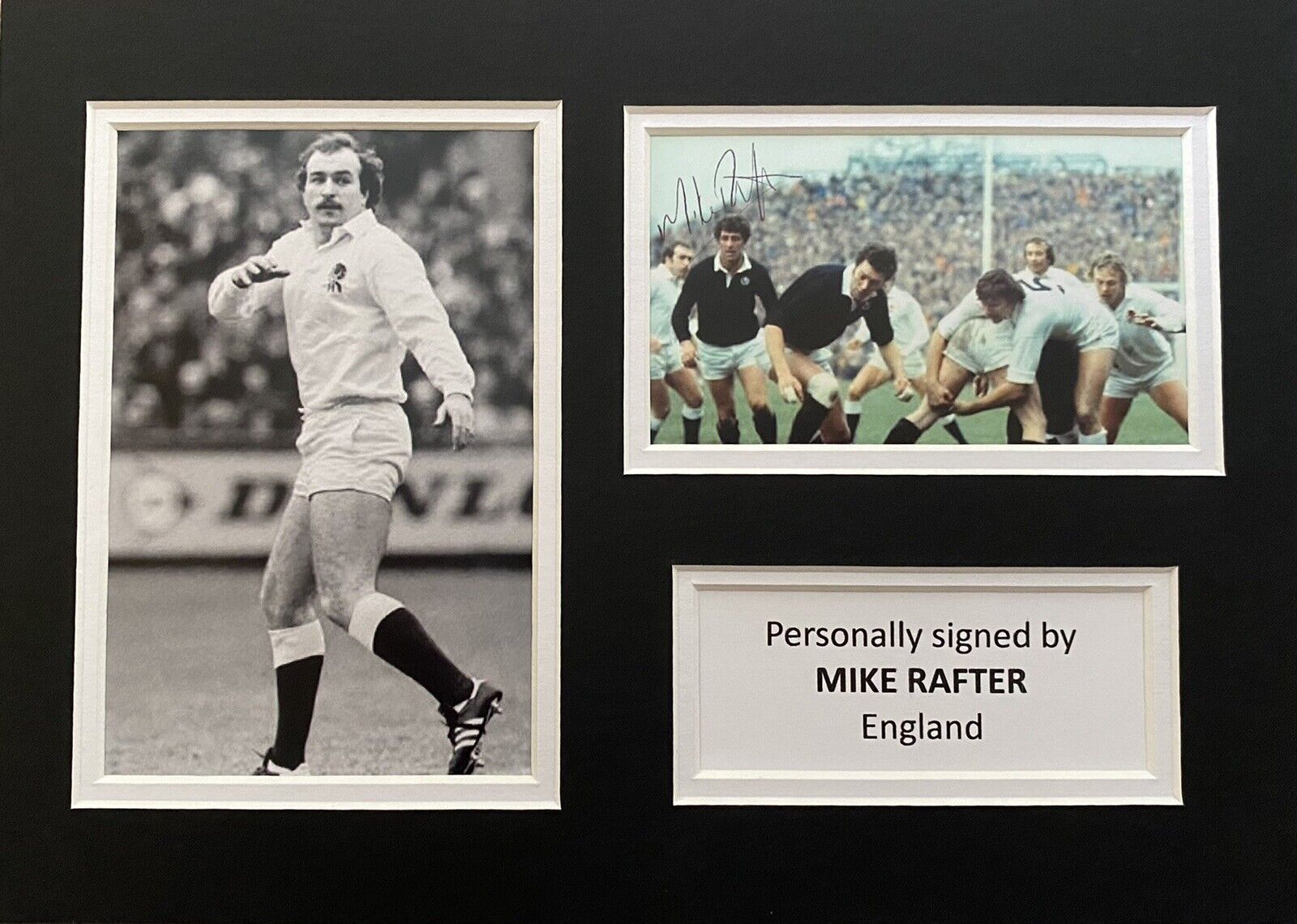 Mike Rafter Hand Signed England Photo Poster painting In A4 Mount Display