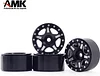 AMK Brass 1.0 Beadlock Wheel- Negative Offset Wheels for 1/18 TRX4M SCX24 Gladiator Bronco C10 JLU Deadbolt SCX24 1/24 Crawler,W1005(4pcs,Grew)