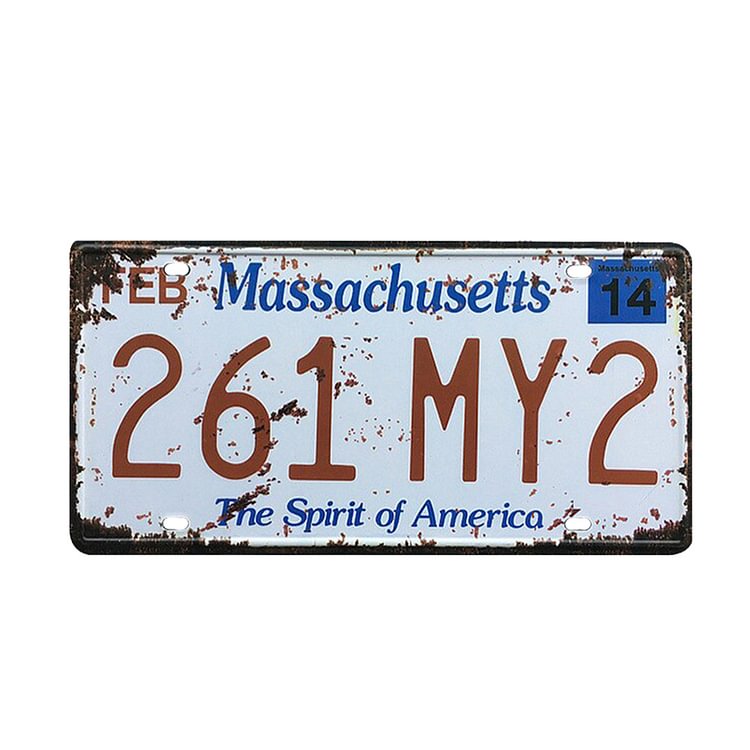 Massachusetts 261MY2 - Car Plate License Tin Signs/Wooden Signs - 5.9x11.8in