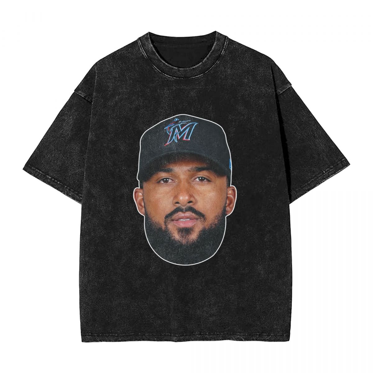 Miami Marlins Sandy Alcantara Men's Vintage Oversized T-Shirts