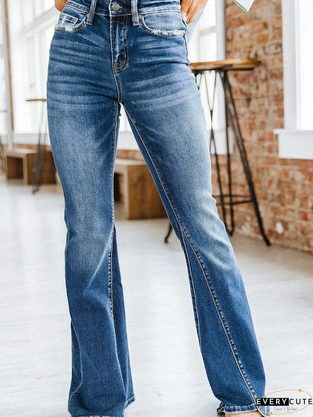 Trendy Flared Leg Jeans