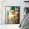 Pomeranian Flowers-11CT Stamped Cross Stitch 40*50cm/15.75*19.69in tapestrymarket