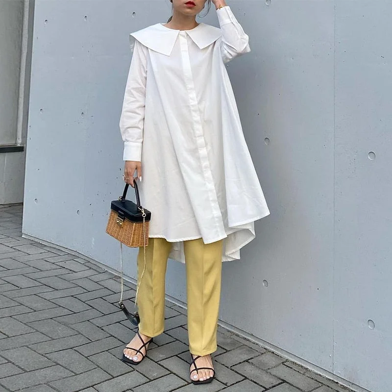 Elegant Women Shirt ZANZEA Spring Long Sleeve Blouse Solid Loose Work Blusas Tunic Female Chemise Casual Long Tops 7