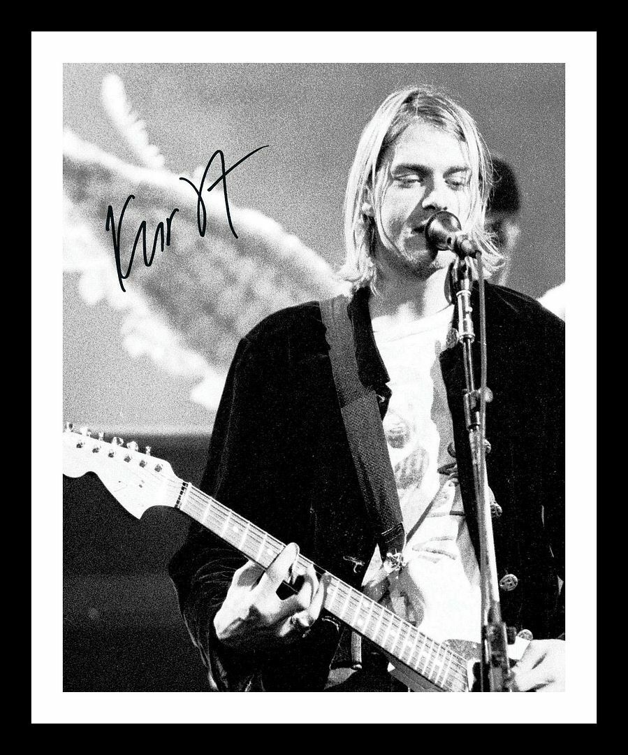 Kurt Cobain - Nirvana Autograph Signed & Framed Photo Poster painting