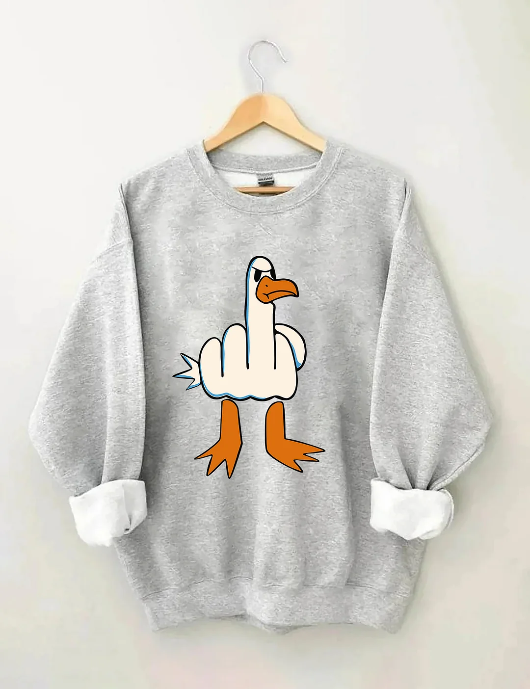 I Don't Give A Duck Middle Finger Funny Sweatshirt