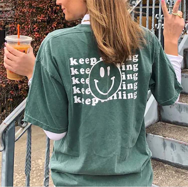 Keep Smiling Print Women's T-shirt