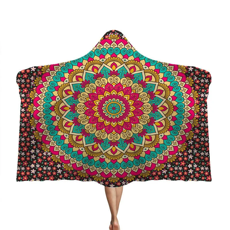 3D Printed Hooded Blanket Anime Soft Fluffy Blankets For Adults Sherpa Fleece Winter Throw Blanket Hoodie Blanket Travel Mantle