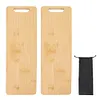2Pcs Bamboo Tea Serving Tray Portable Cutting Board & Storage Bag for IGT Table