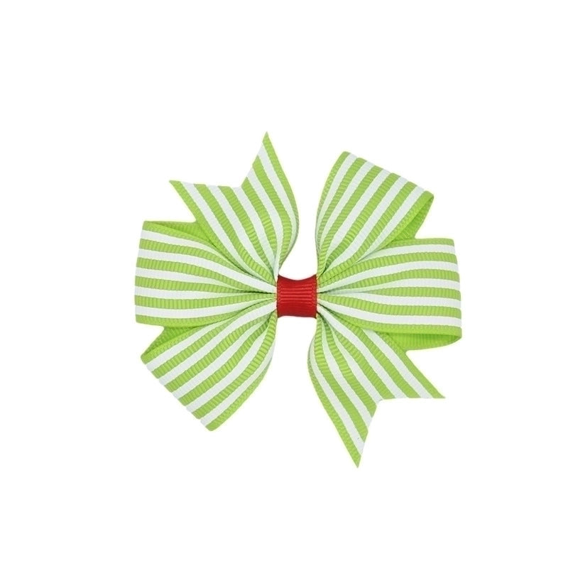 Hot Selling Christmas Party Headwear Plaid Stripe Bow Hairpin Little Girl Hairpin Accessories