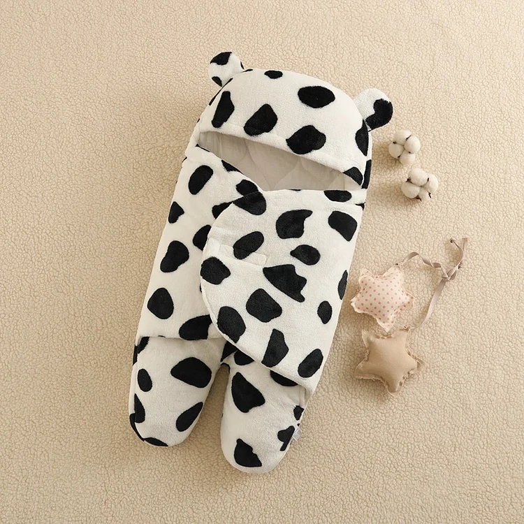 Flannel Split Legs Cows Printed Sleeping Bag For 16-24 Inches Reborn Dolls